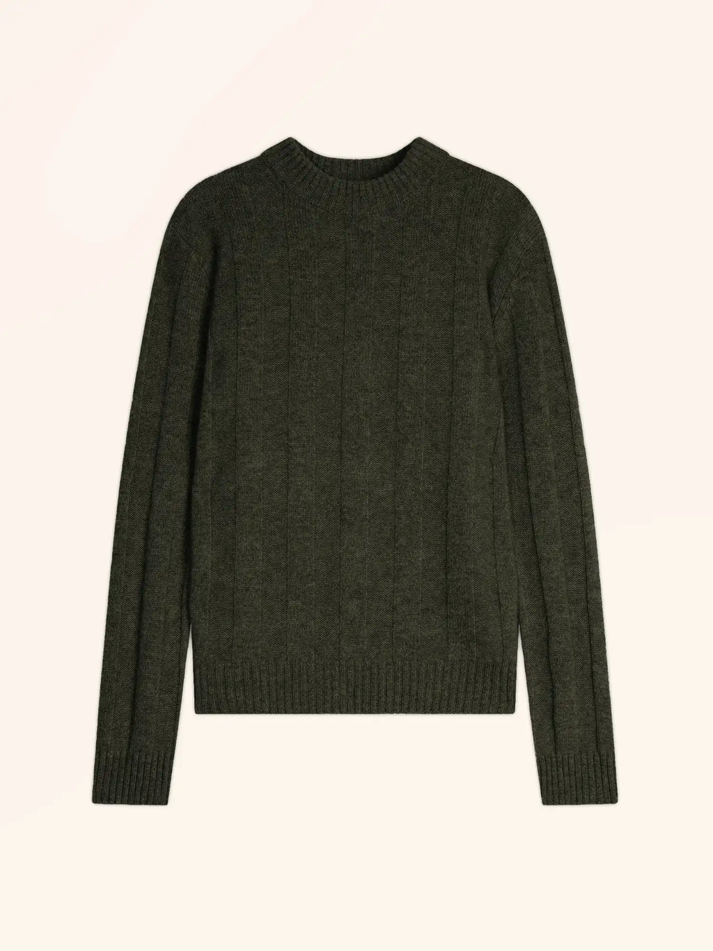 CALINDRA Sweater Crew Neck 4 Ply Heather Army Green
