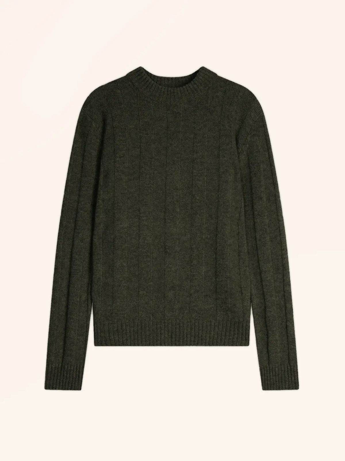 CALINDRA Sweater Crew Neck 4 Ply Heather Army Green
