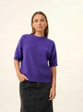 ÉRINA T-Shirt U-Boot-Ausschnitt Fledermausarm 4-fädig Amethyst