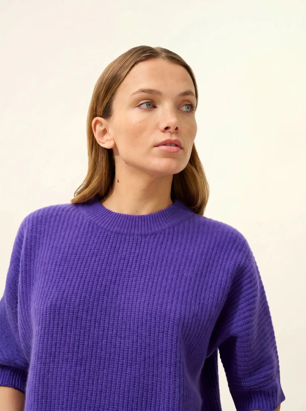 ÉRINA T-Shirt U-Boot-Ausschnitt Fledermausarm 4-fädig Amethyst