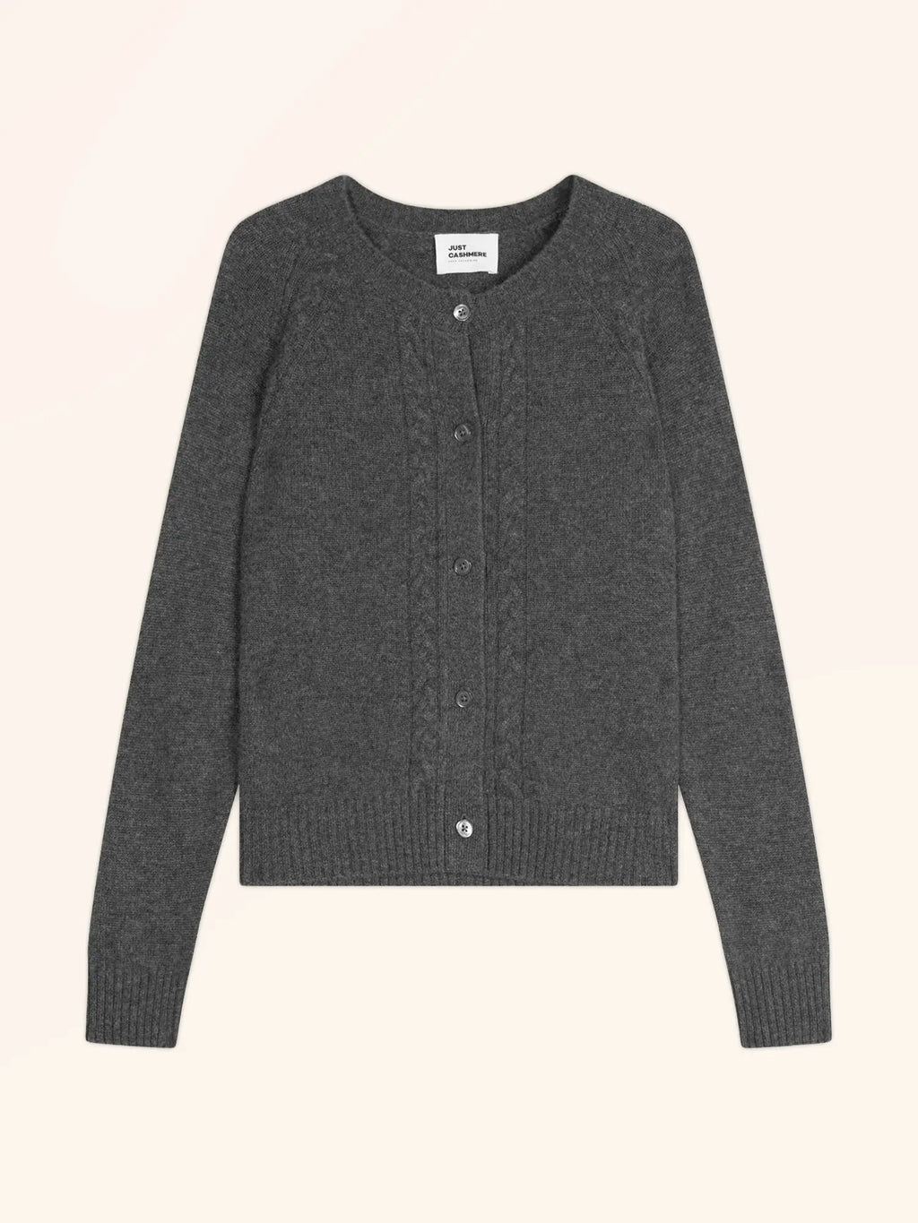 CALISTA Cardigan Crew Neck 4 Ply Heather Charcoal