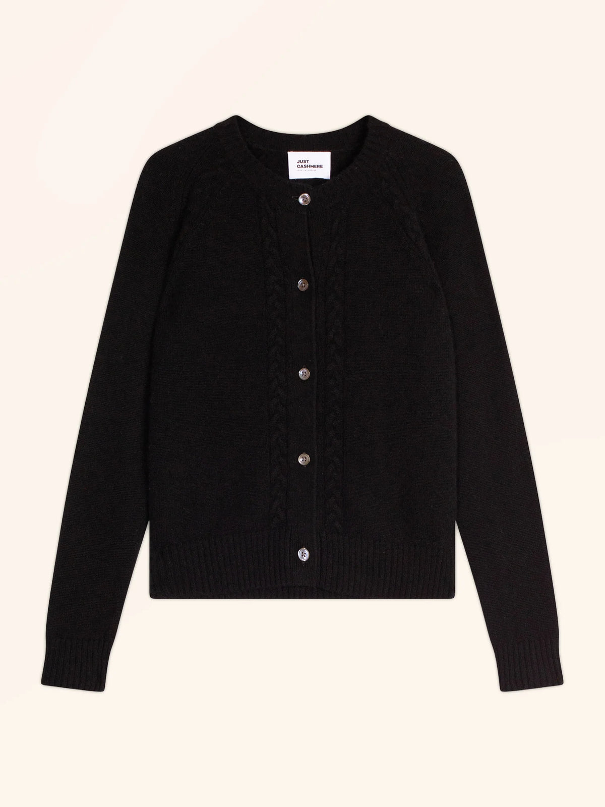 CALISTA Cardigan Col Rond 4 Fils Noir