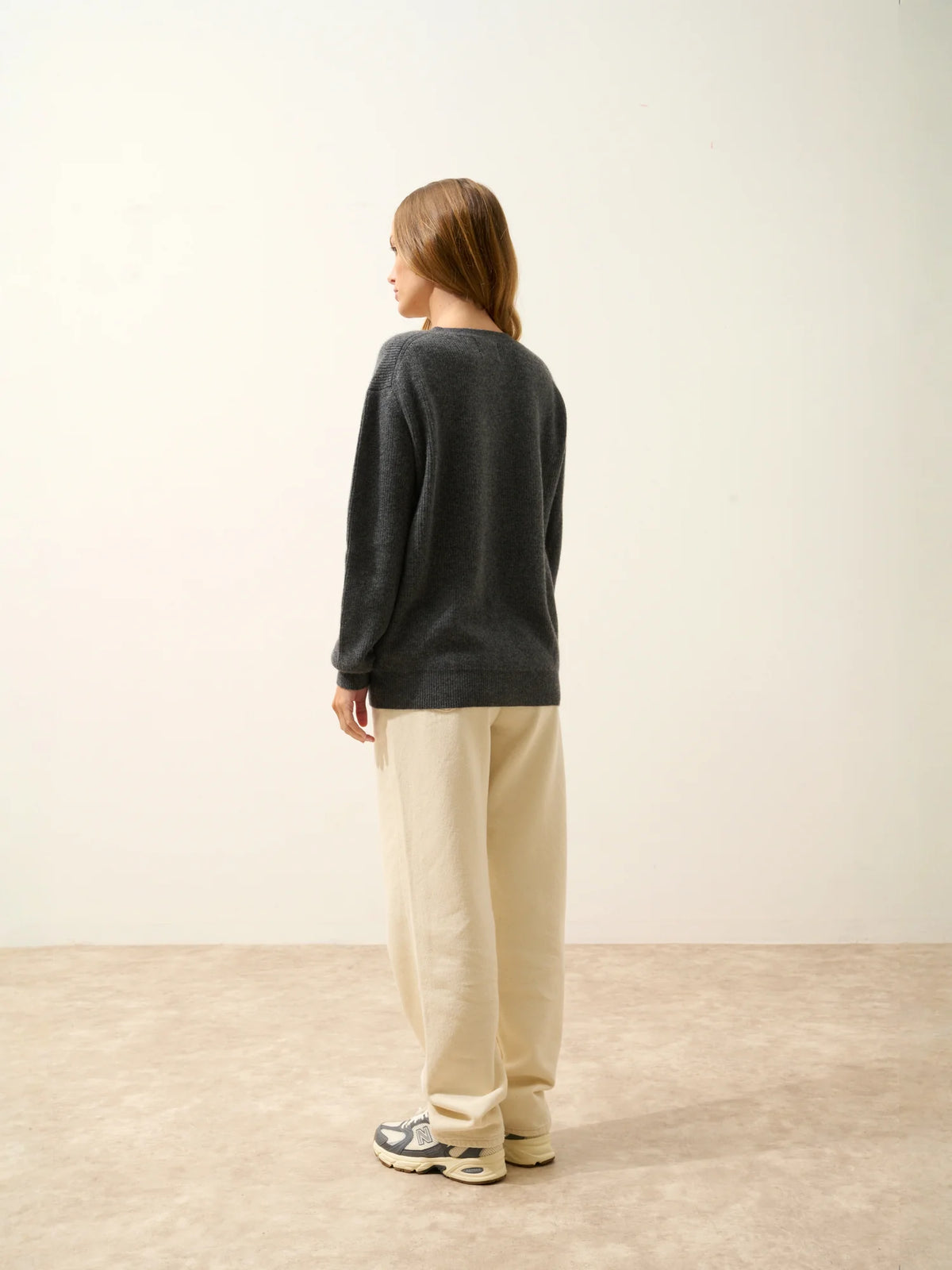ALENIA Pull Col V Anthracite Chiné