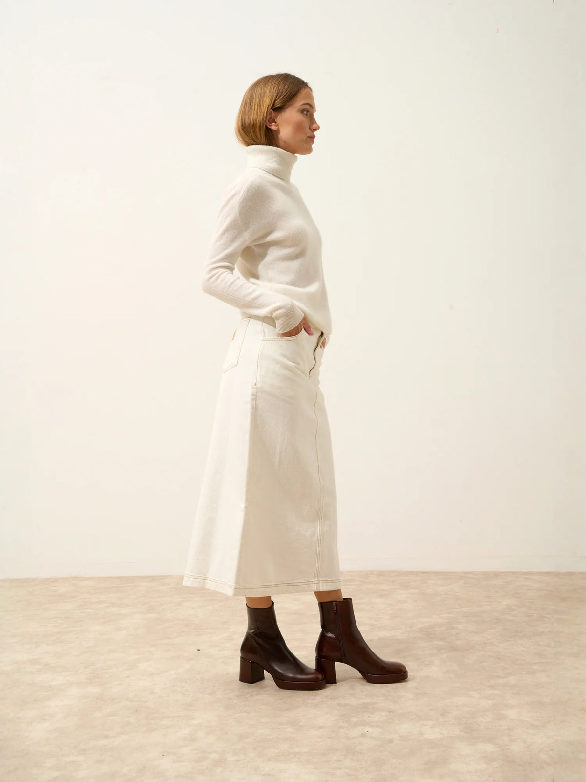 ORIANNE Pullover Rollkragen Elfenbein