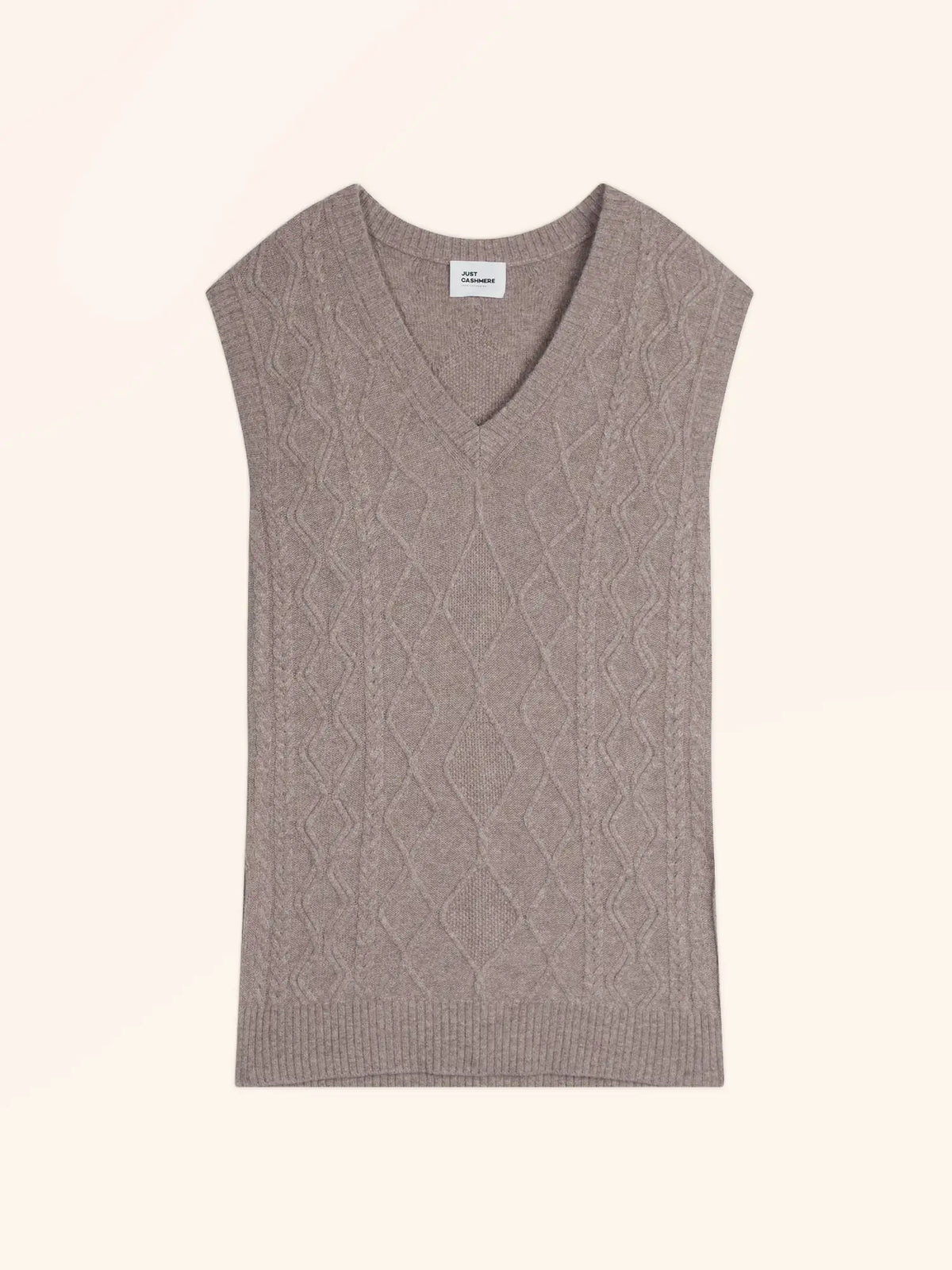 VIVENA Sweater V-Neck Sleeveless 4 Ply Heather Caribou
