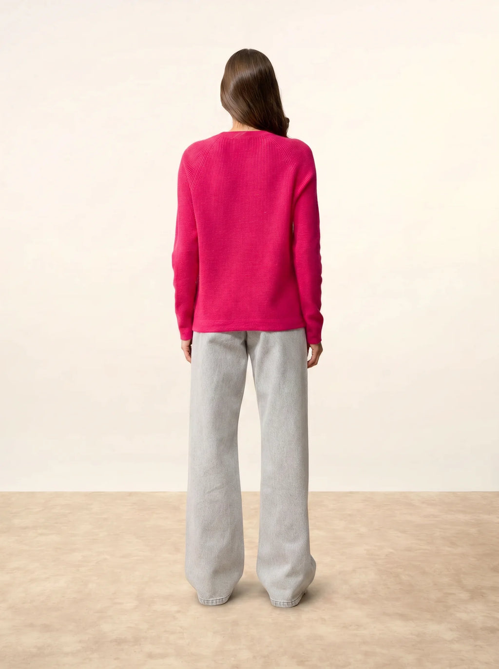 SOLAYA Sweater Crew Neck Fuchsia