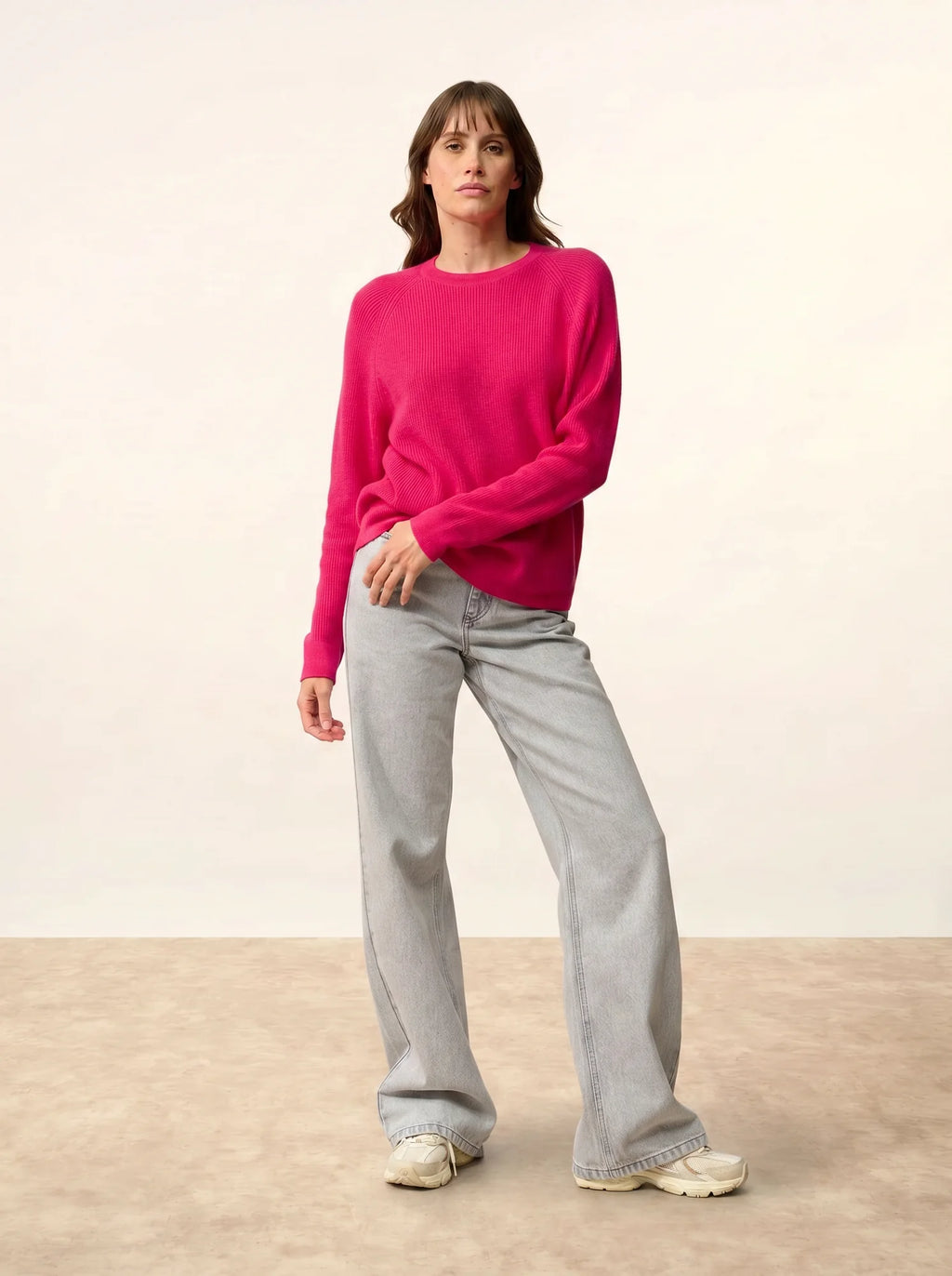SOLAYA Sweater Crew Neck Fuchsia
