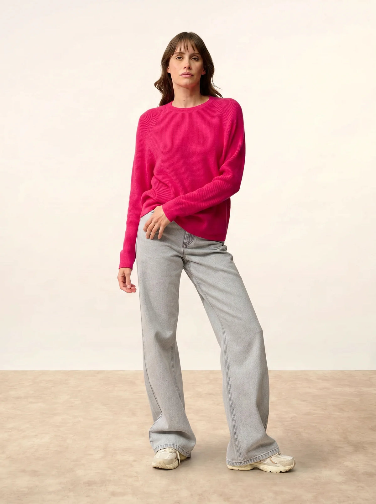 SOLAYA Sweater Crew Neck Fuchsia