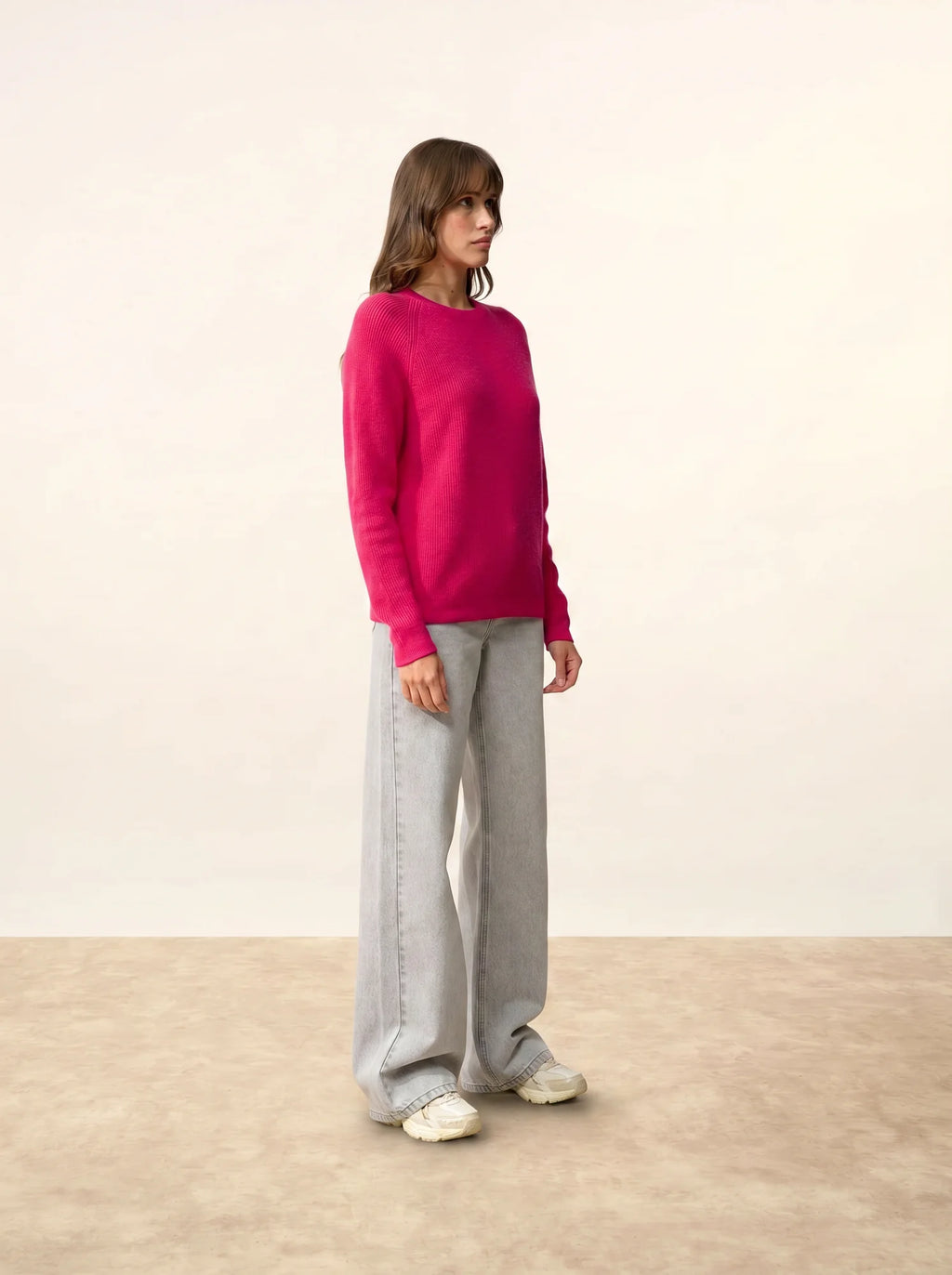 SOLAYA Sweater Crew Neck Fuchsia