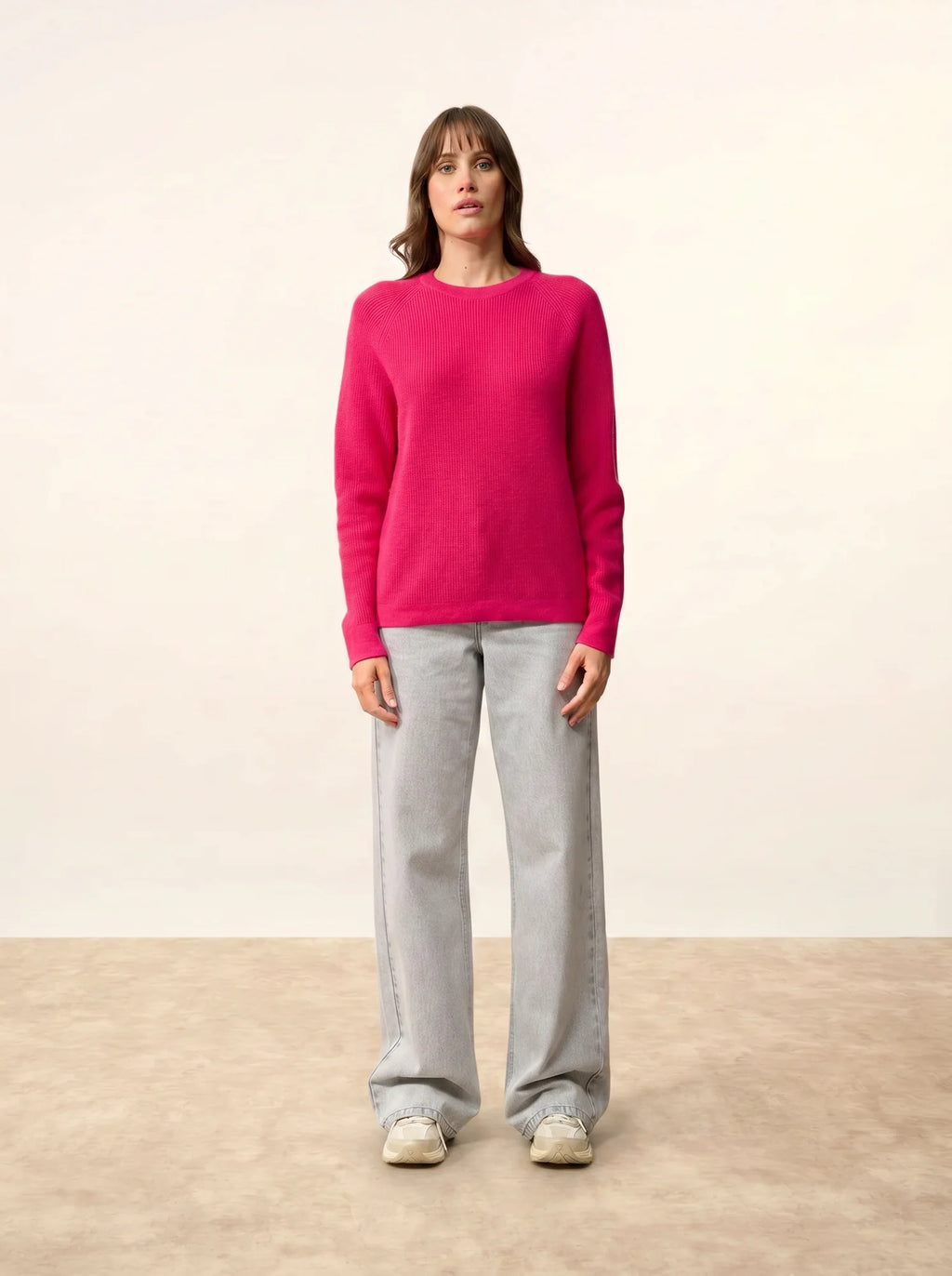 SOLAYA Sweater Crew Neck Fuchsia