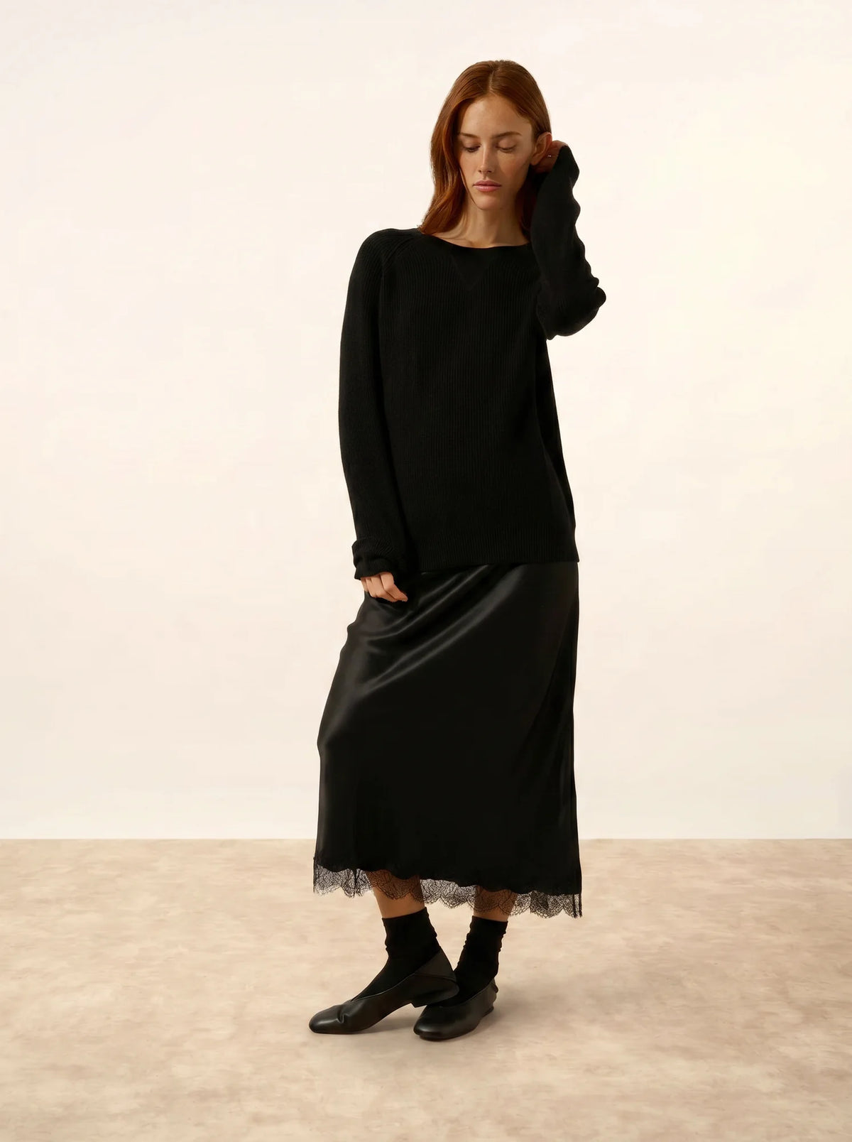 ISADORA Pull Col Rond Noir