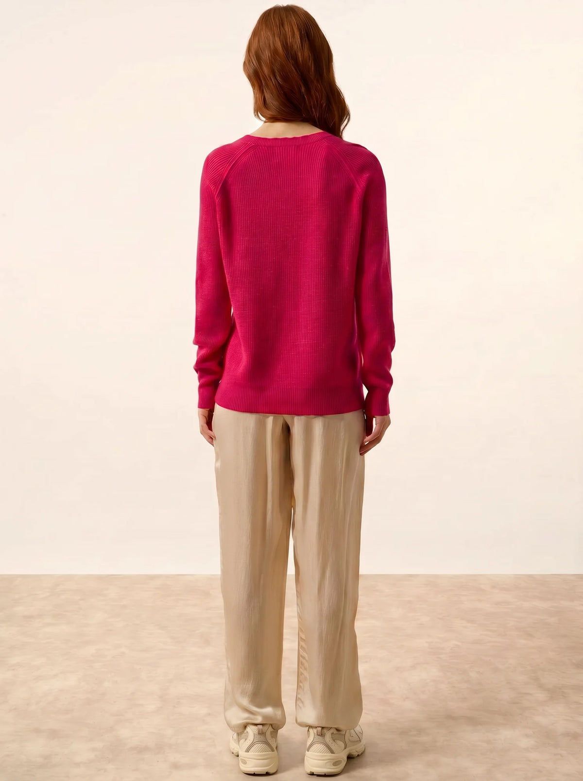 ISADORA Sweater Crew Neck Fuchsia
