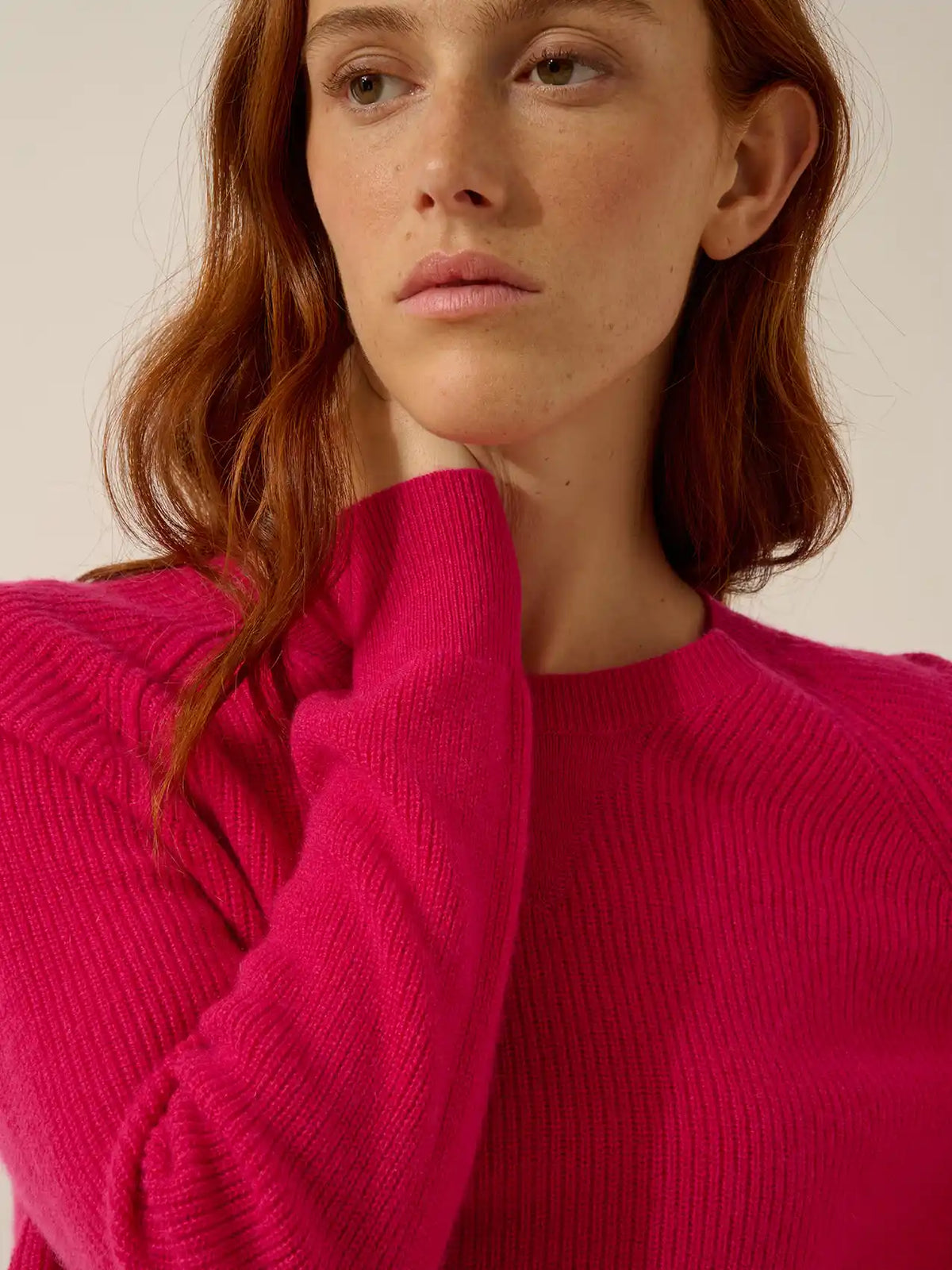 ISADORA Sweater Crew Neck Fuchsia