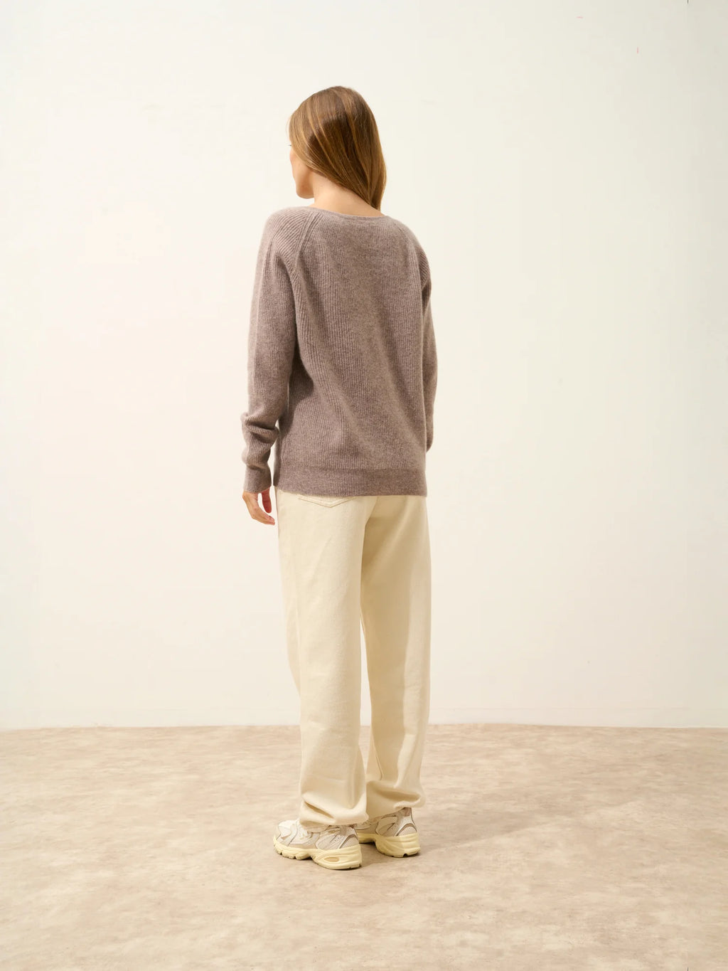 ARISTA Pullover V-Ausschnitt Caribou meliert