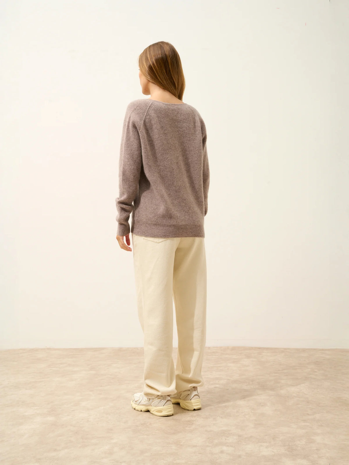 ARISTA Pullover V-Ausschnitt Caribou meliert