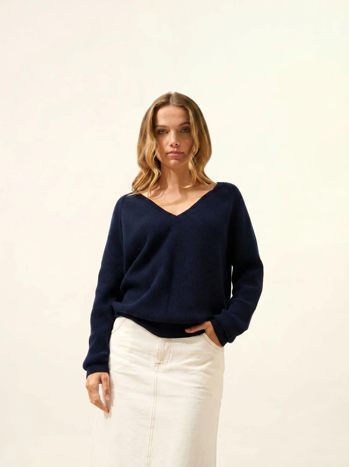 ARISTA Pull Col V Bleu Marine