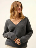 ARISTA Pull Col V Anthracite Chiné