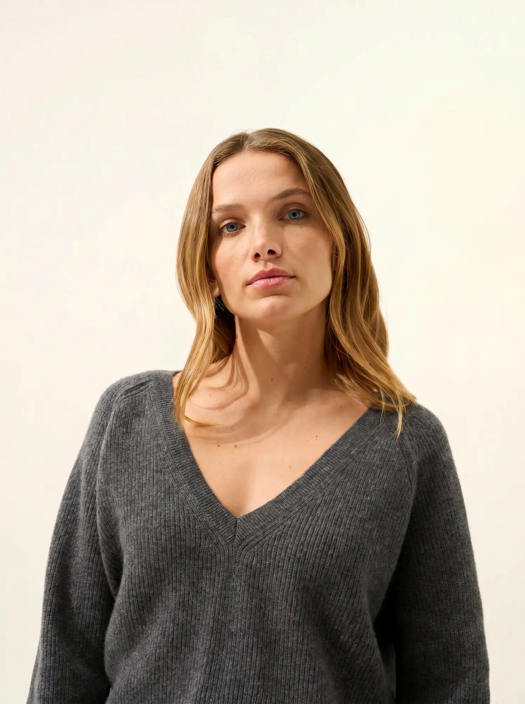 ARISTA Pull Col V Anthracite Chiné