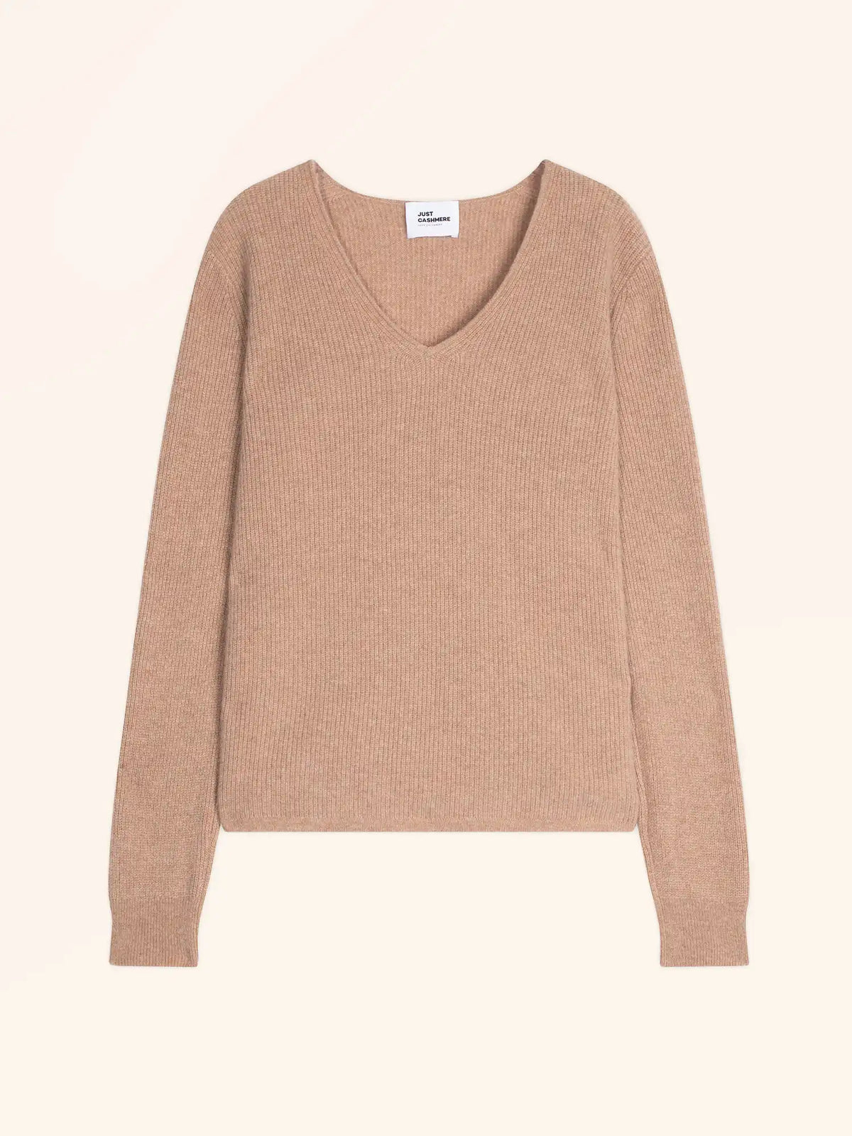CIELORA Pull Col V Camel Chiné