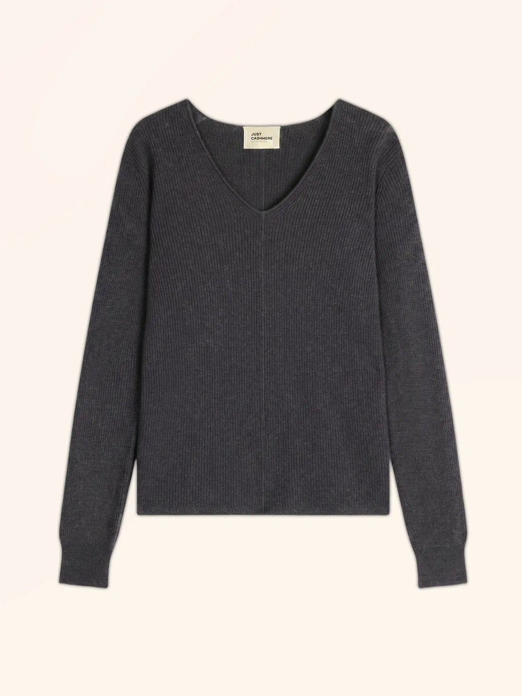 CIELORA Pullover V-Ausschnitt Anthrazit meliert