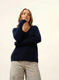 CIELORA Pullover V-Ausschnitt Marineblau