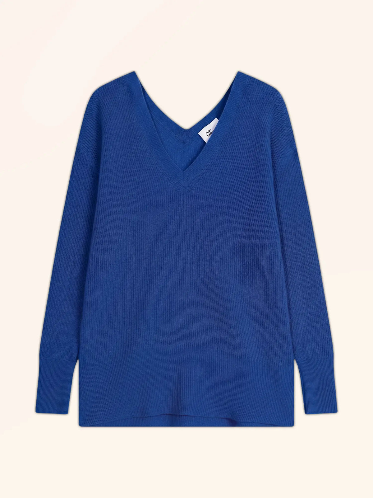 SERÉLIS Pullover V-Ausschnitt vorne und hinten Persischblau