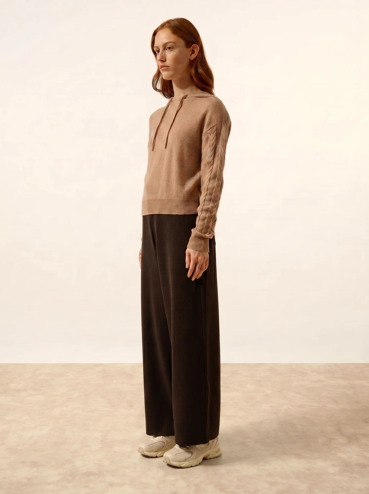 POLARA Pull Capuche Camel Chiné