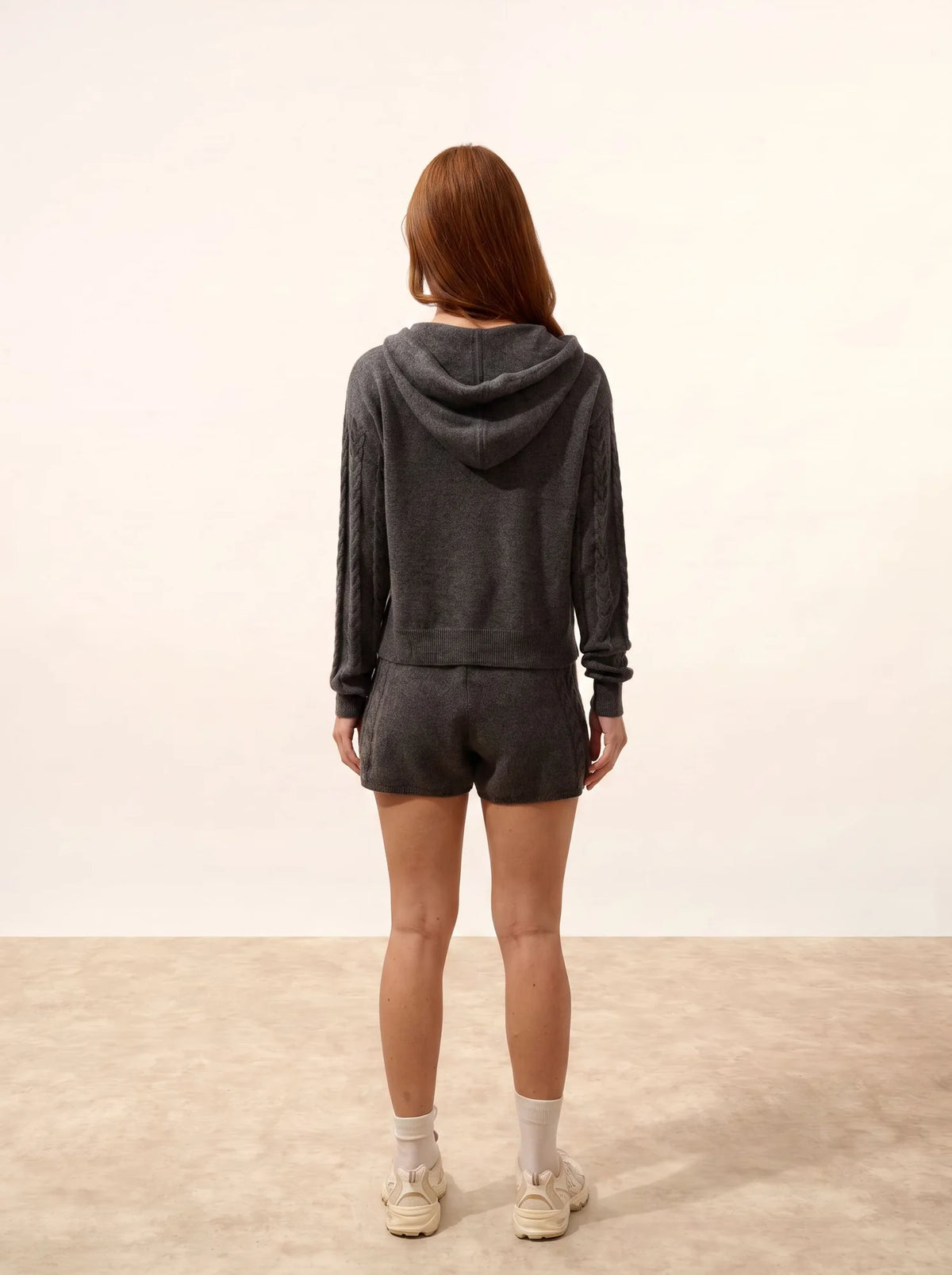 POLARA Pullover mit Kapuze Anthrazit meliert