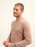 BRENNAN Pull Col Rond Camel Chiné