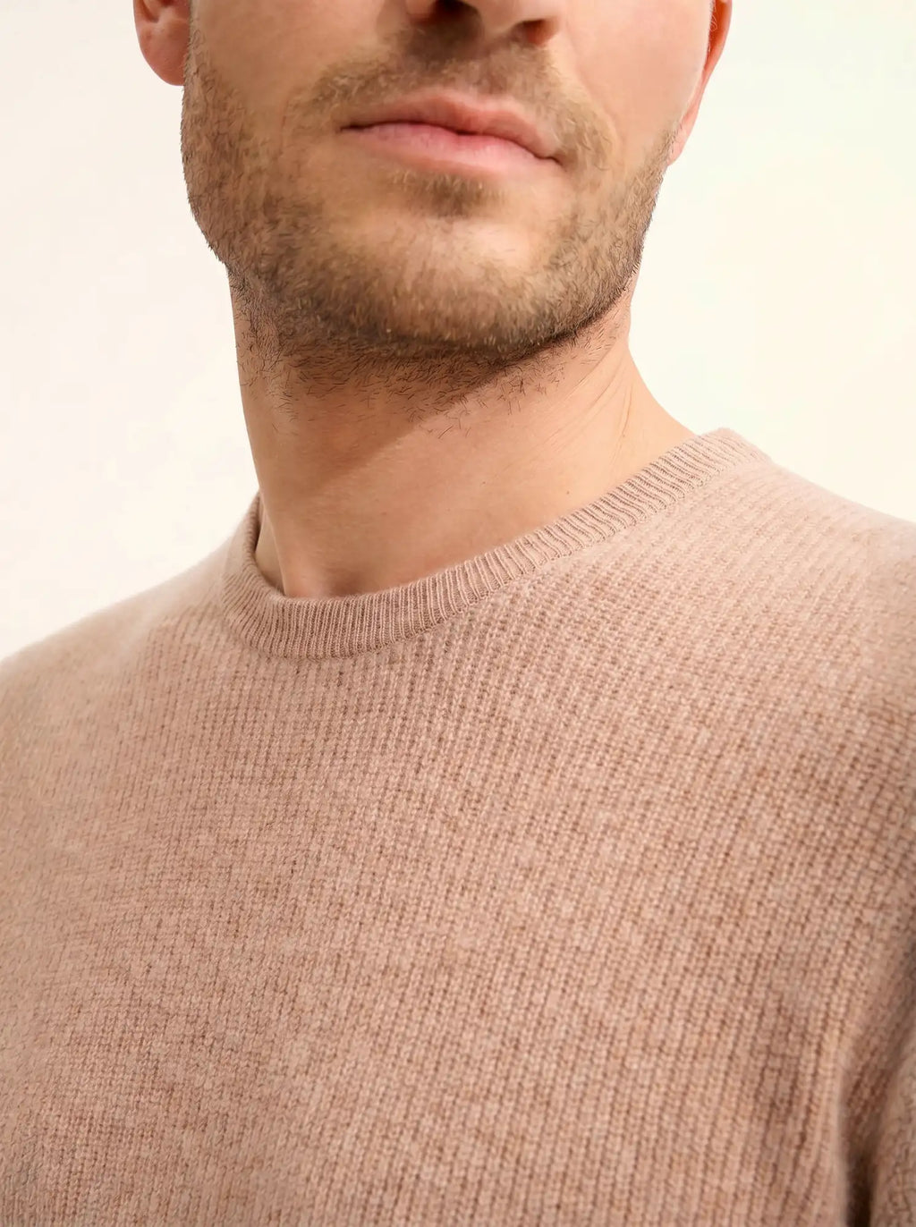BRENNAN Pull Col Rond Camel Chiné