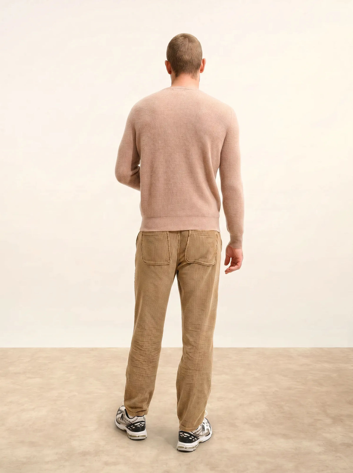 BRENNAN Pull Col Rond Camel Chiné