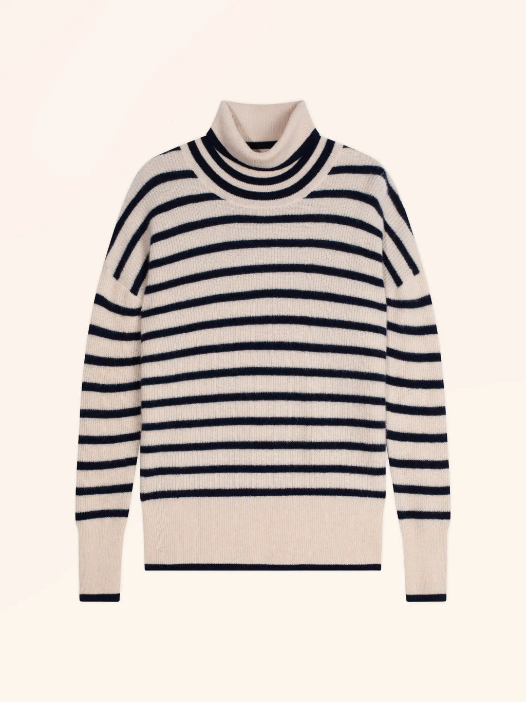 ORÉLIS Sweater Turtleneck Sand and Navy