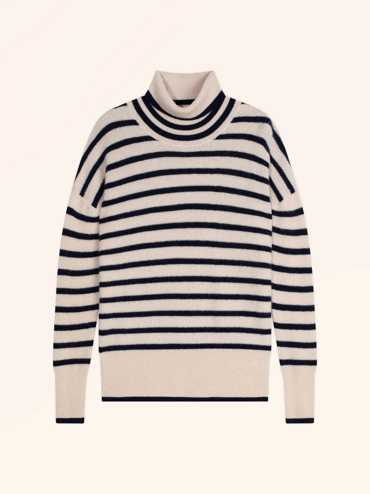 ORÉLIS Sweater Turtleneck Sand and Navy