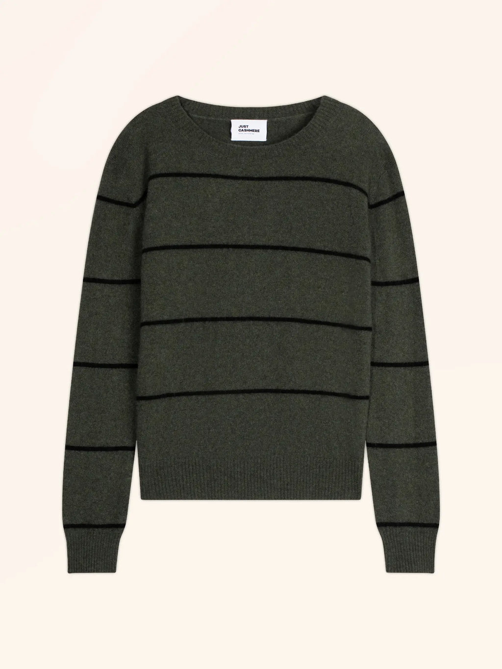 JENNY Sweater Boat Neck Heather Khaki and Black