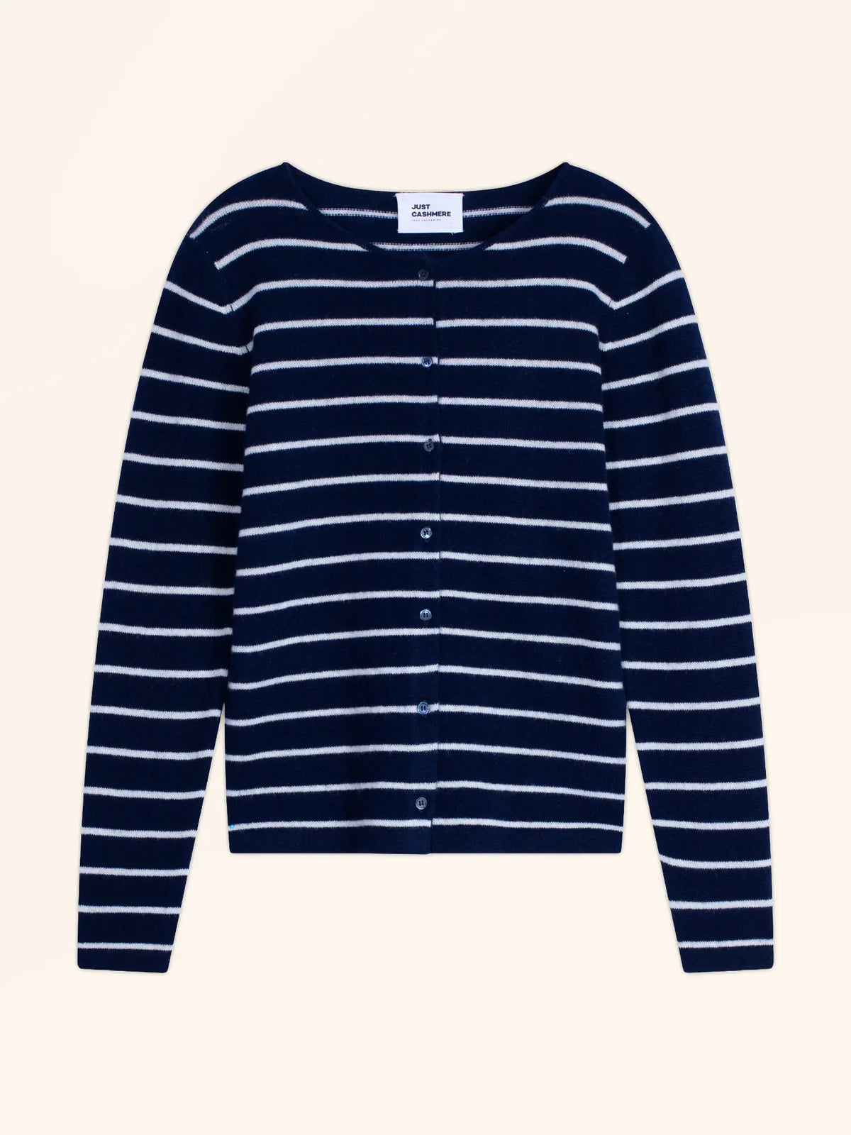 OPHELIA Cardigan Crew Neck Navy and Ivory