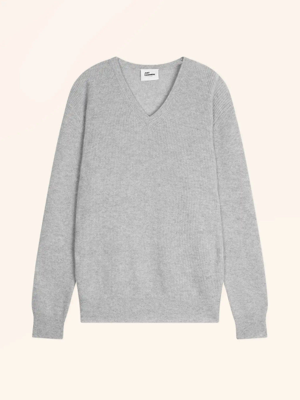 MEVRON Pull Col V Gris Clair Chiné