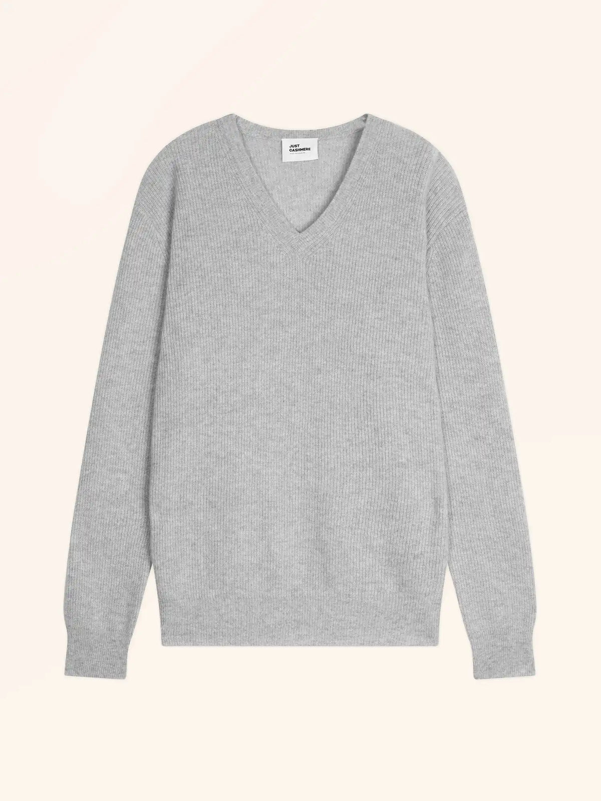 MEVRON Pull Col V Gris Clair Chiné