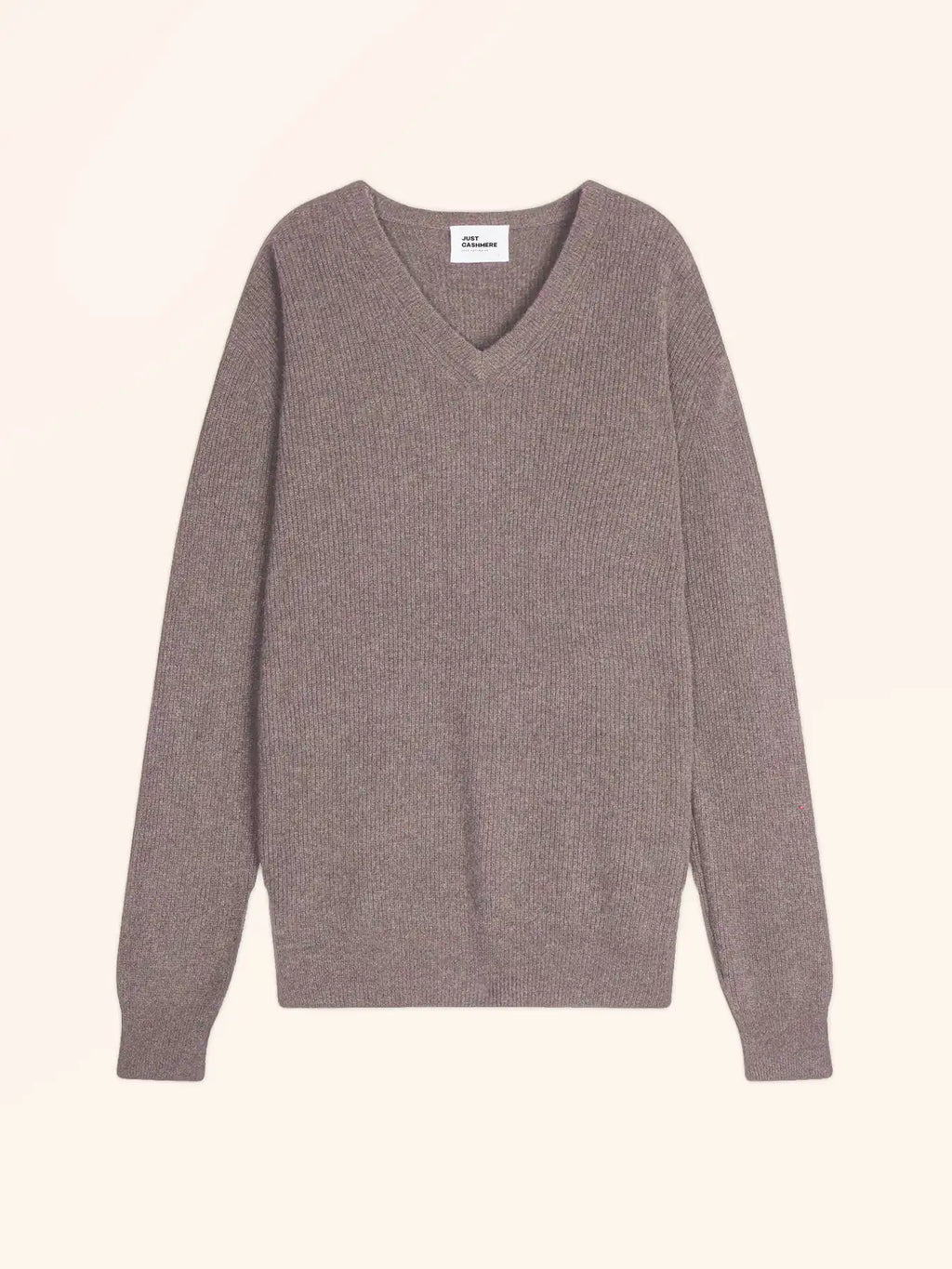 MEVRON Pullover V-Ausschnitt Caribou meliert