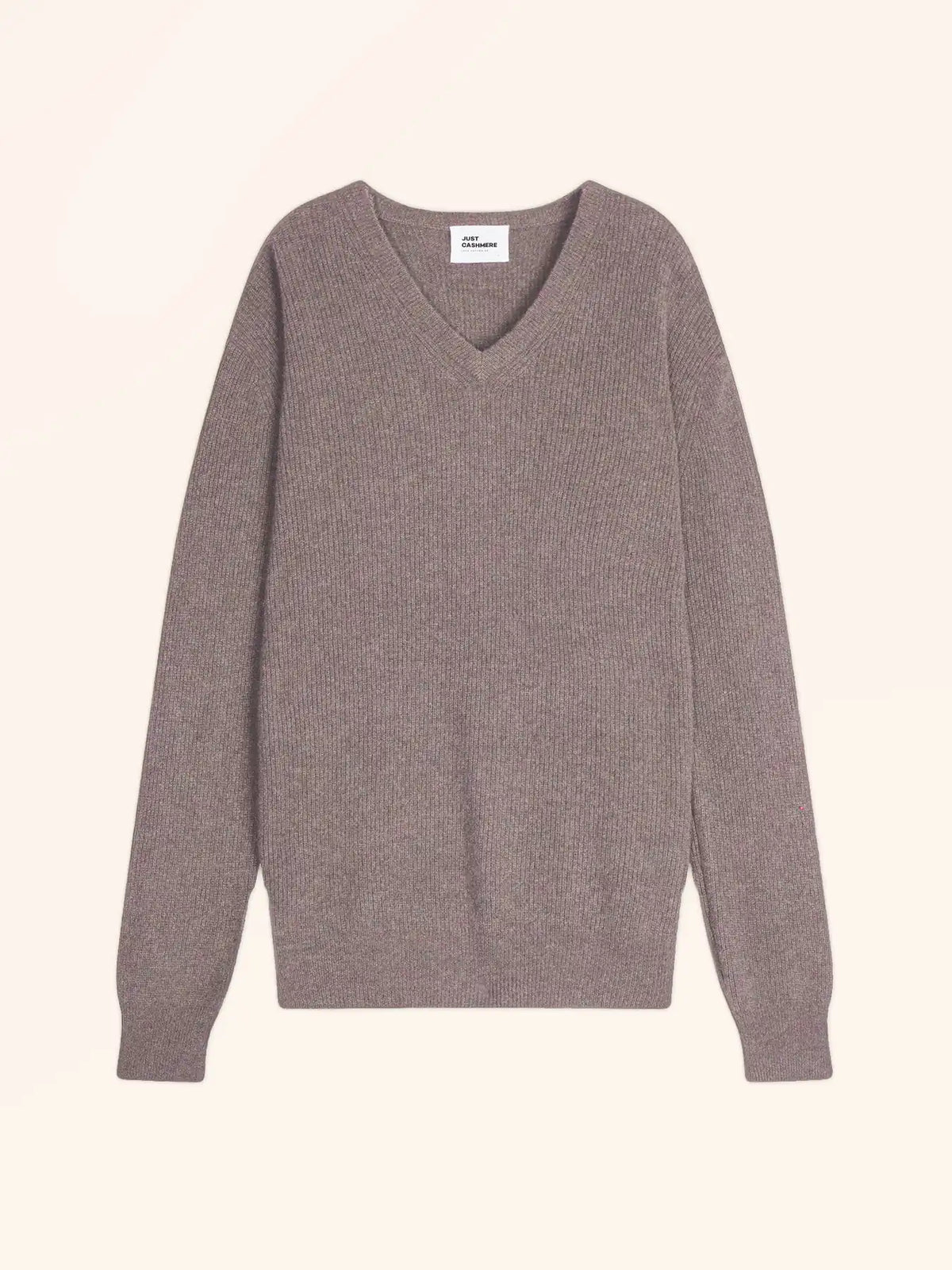 MEVRON Pullover V-Ausschnitt Caribou meliert