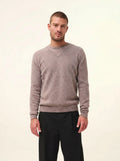 MEVRON Pullover V-Ausschnitt Caribou meliert