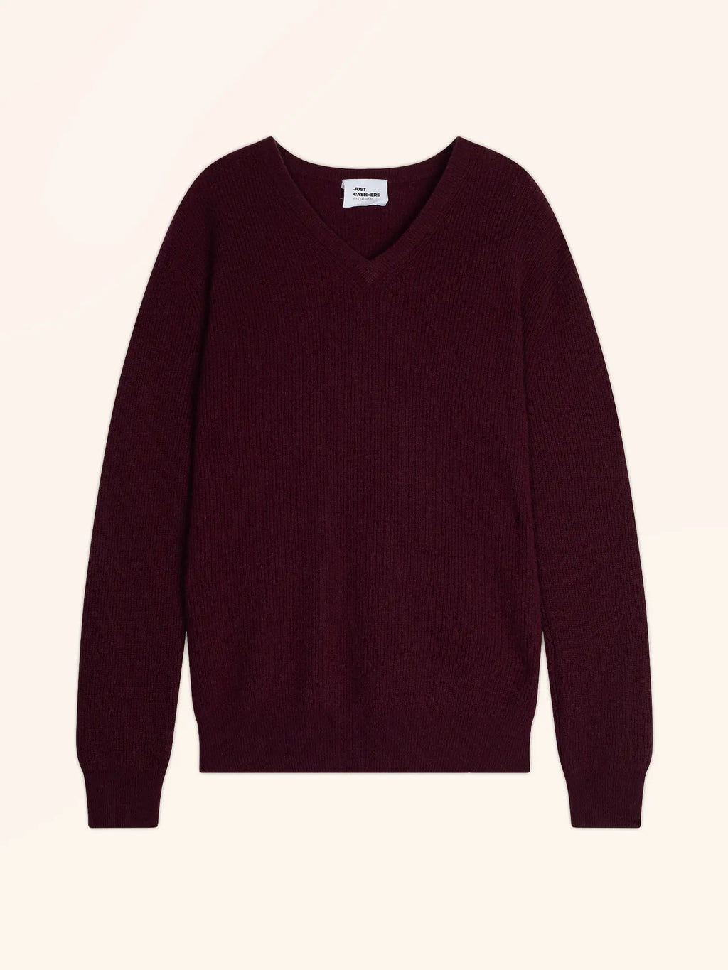 MEVRON Pullover V-Ausschnitt Brombeerfarben