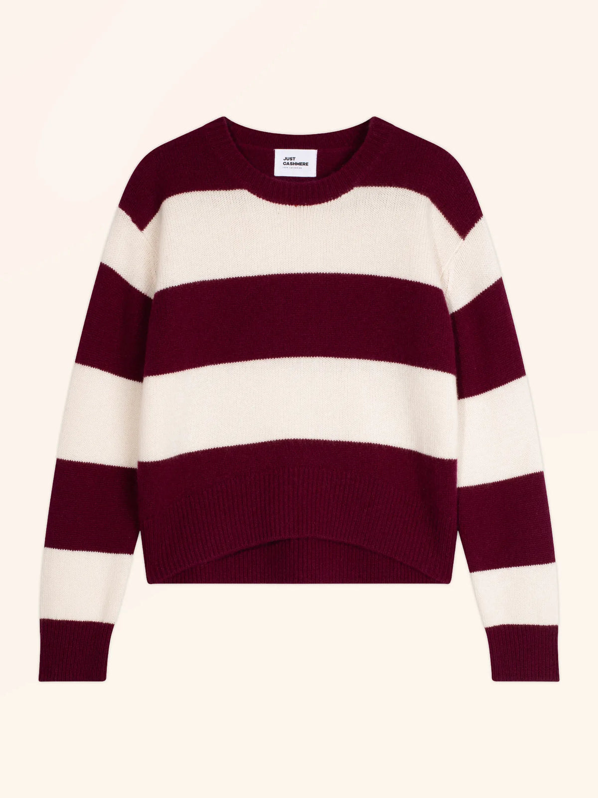 AMARANTE Pullover Rundhalsausschnitt 6-fädig Bordeaux und Elfenbein