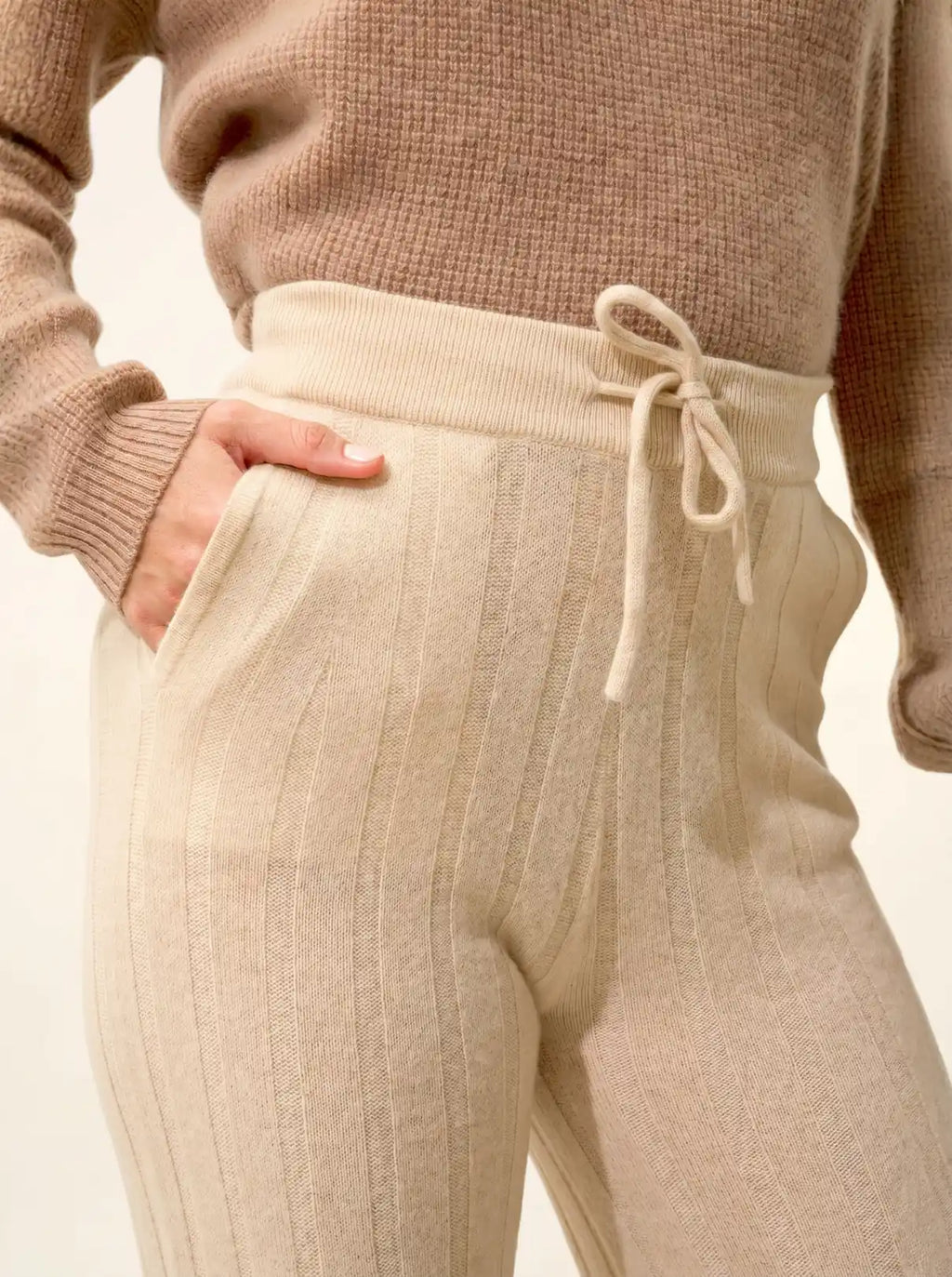 CLARISSA Pantalon Évasé Sable