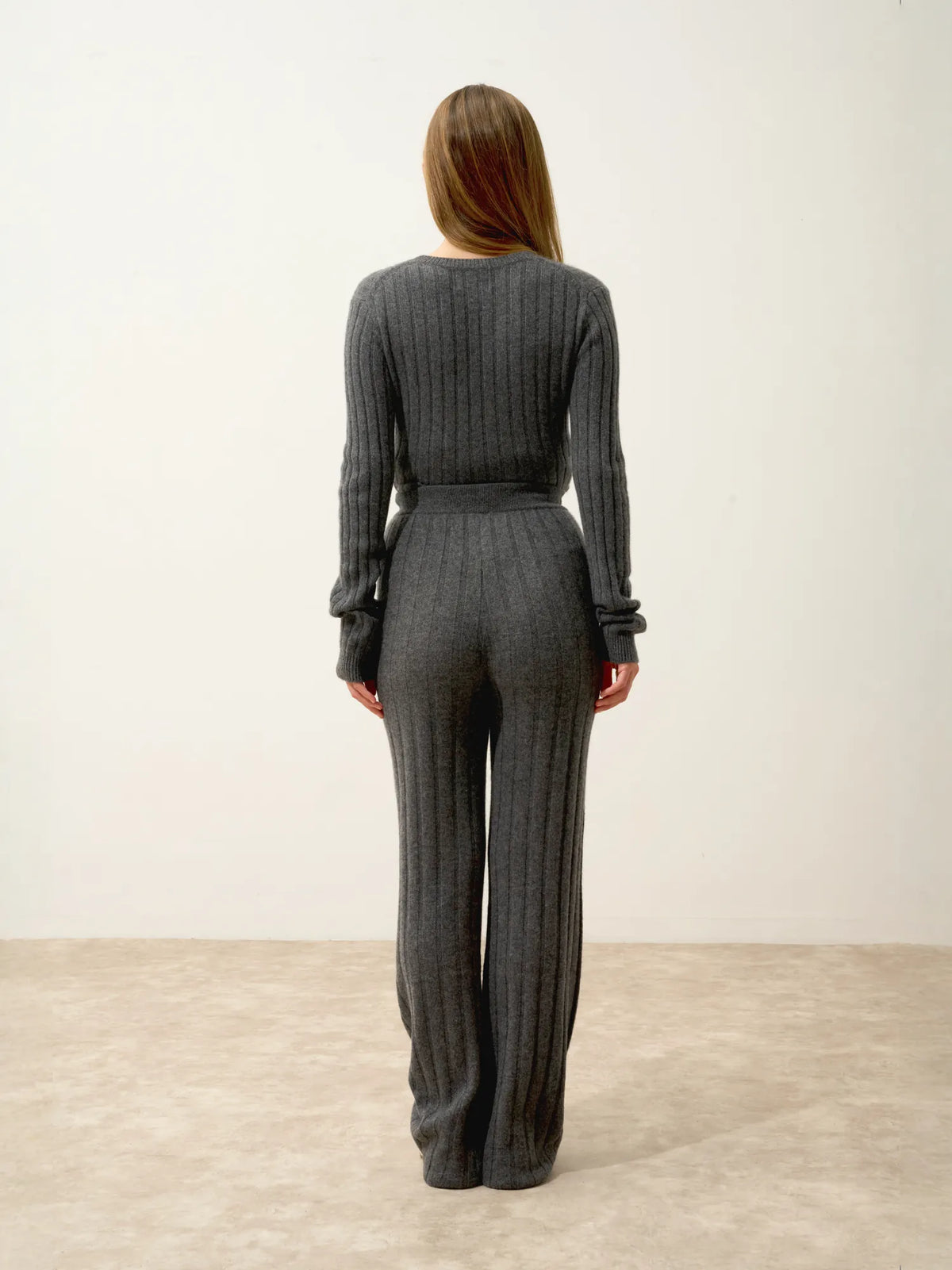 CLARISSA Pantalon Évasé Anthracite Chiné