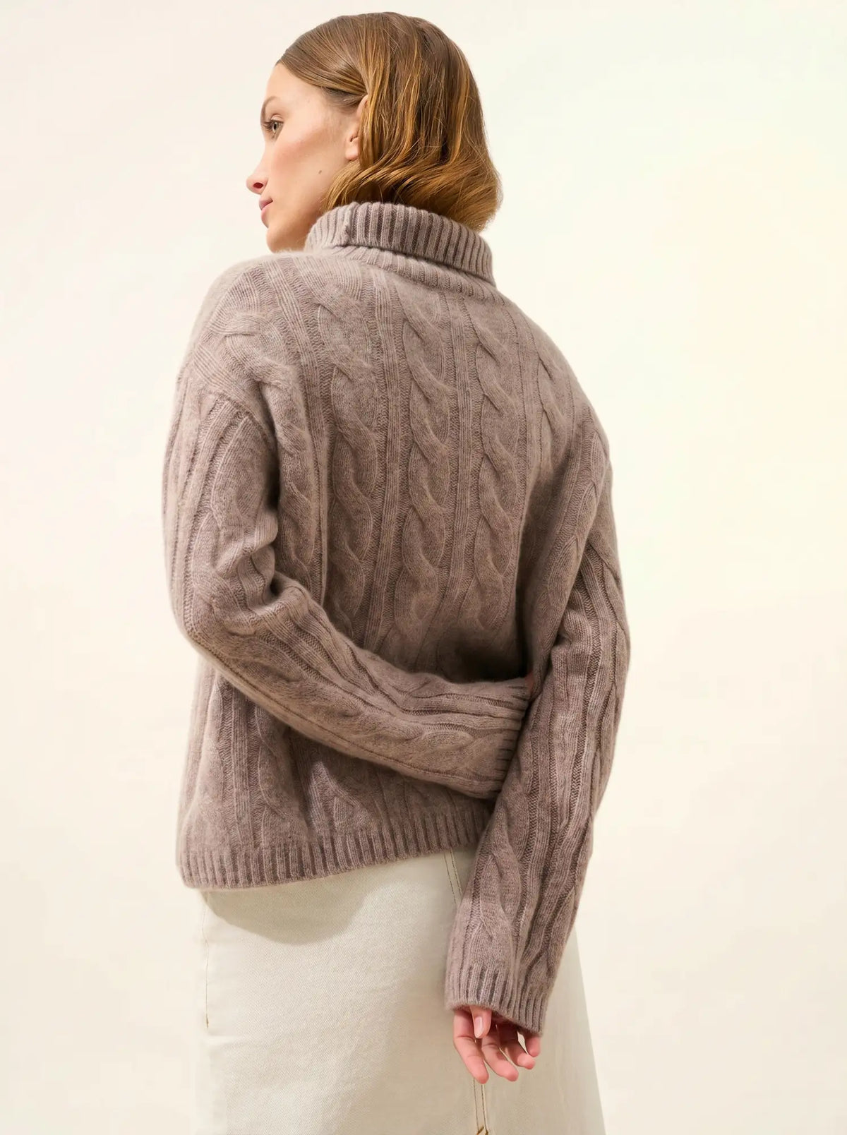 ALESSIA Pull Col Roulé 6 Fils Caribou Chiné
