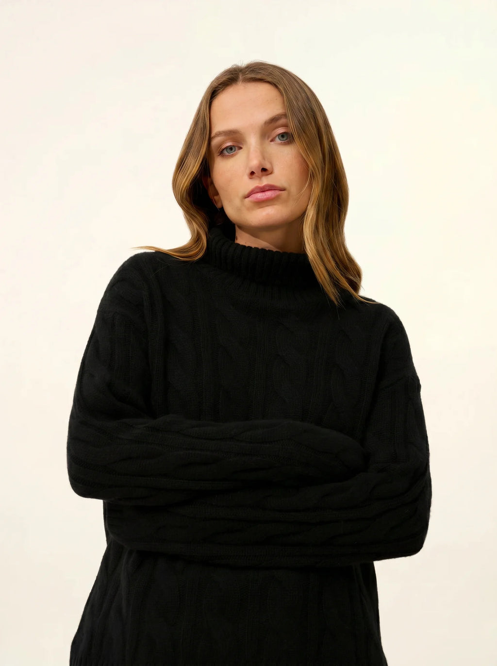ALESSIA Pullover Rollkragen 6-fädig Schwarz