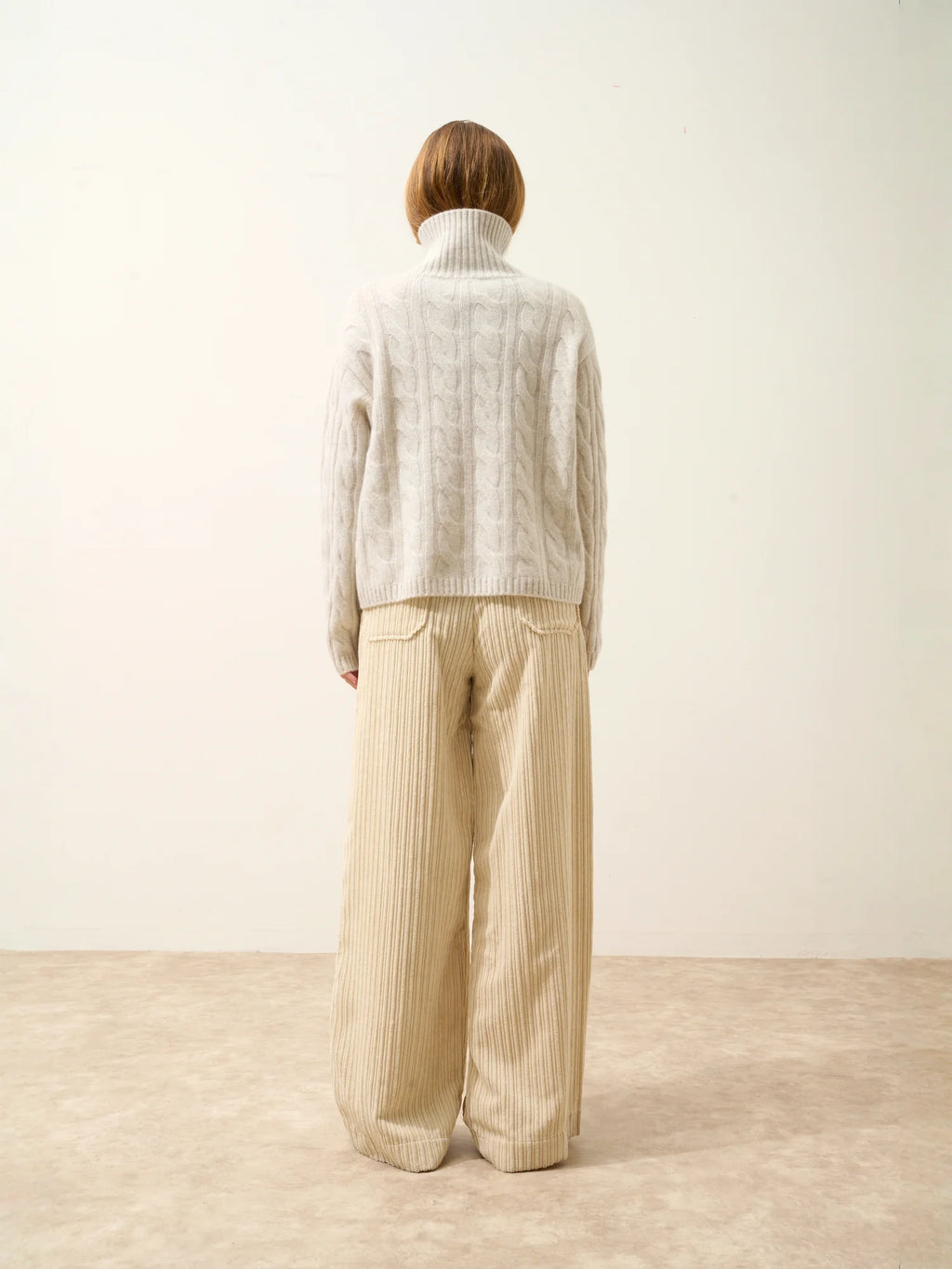 ALESSIA Pullover Rollkragen 6-fädig Perlgrau meliert
