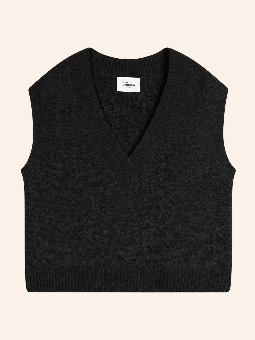 VIVIANA Sweater V-Neck Sleeveless 4 Ply Black