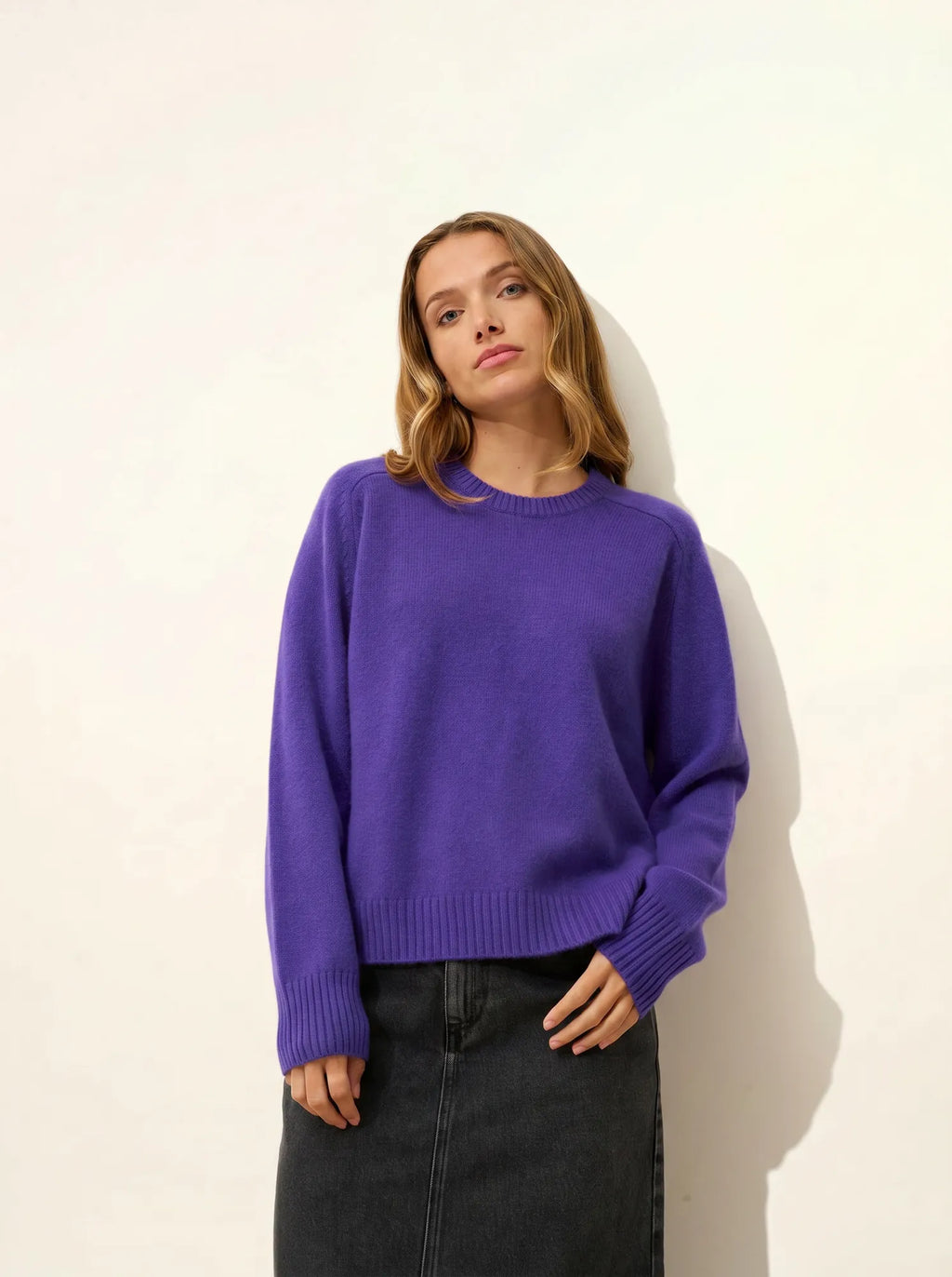 LAVINIA Sweater Crew Neck 4 Ply Amethyst