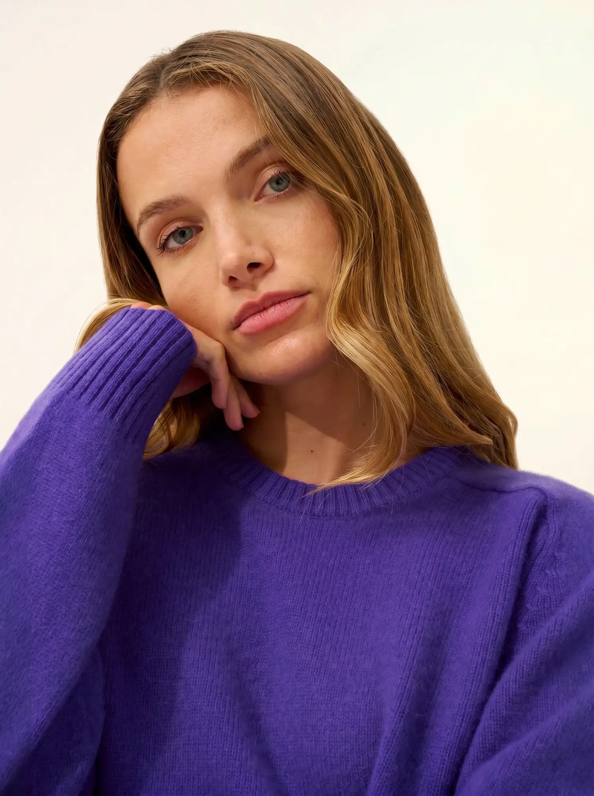 LAVINIA Sweater Crew Neck 4 Ply Amethyst